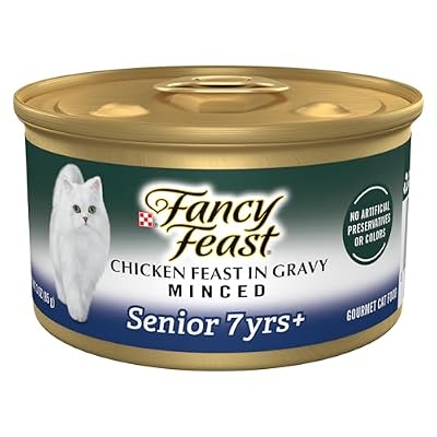 Purina Fancy Feast Senior Wet Cat Food 7 Years Plus Chicken Feast in Gravy Minced - (Pack of 24) 3 oz. Cans