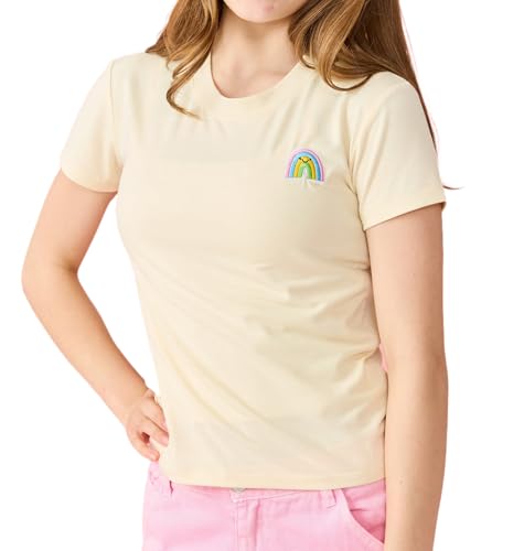 T-shirt pour fille confortable anti-irritation col rond pour le sport et loisirs