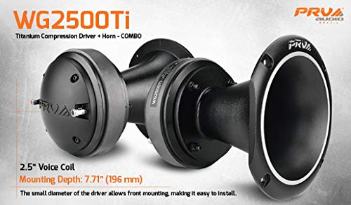 Prv Audio Wg2500Ti Titanium 2" Exit 8 Ohms 2.5" Vc Pro Audio Compression Driver With Aluminum Horn 107Db 100 Watts Rms - Combo #TOP5