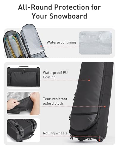 image for TOURIT Rolling Ski Bag and Ski Boot Bag Combo, Snowboard Bag with Whee