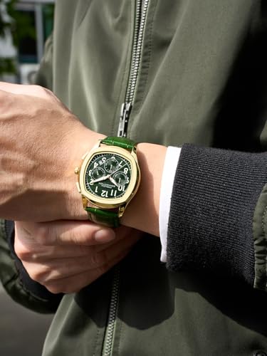 Image of French Connection Megachron | Green Dial | Green Leather Strap | Watch for Men - FCD5NL