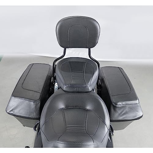 Mofun PU Leather Saddlebag Speaker Lid Bra Protective Cover Compatible with Harley Touring Road King Electra Road Street Glide 1993-2013 - Thumbnail 3
