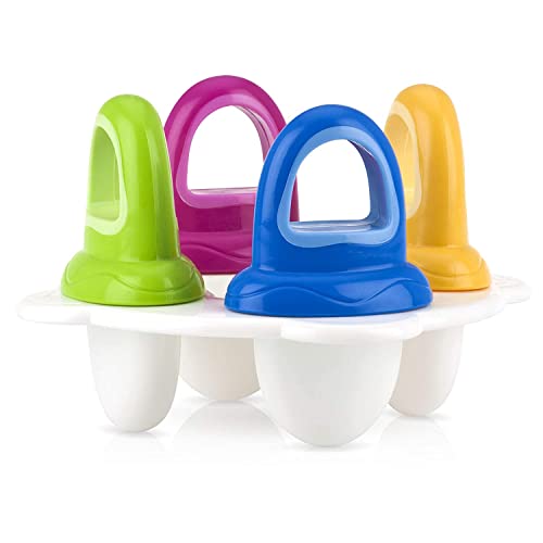 Nuby Garden Fresh Fruitsicle Frozen Pop Tray,Multicolored 1Set 4 Handle #TOP1