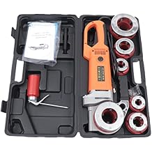 2300W Electric Threading machine Handheld power Drive Threading pipe Heavy duty kit Portable plumber casing threading machine, portable electric threading kit