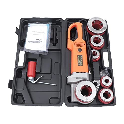 Pipe Threading Machine, 2300W Electric Pipe-Threader, All-copper 26r/min 110V Motor Hand-Held Portable 1/2-2