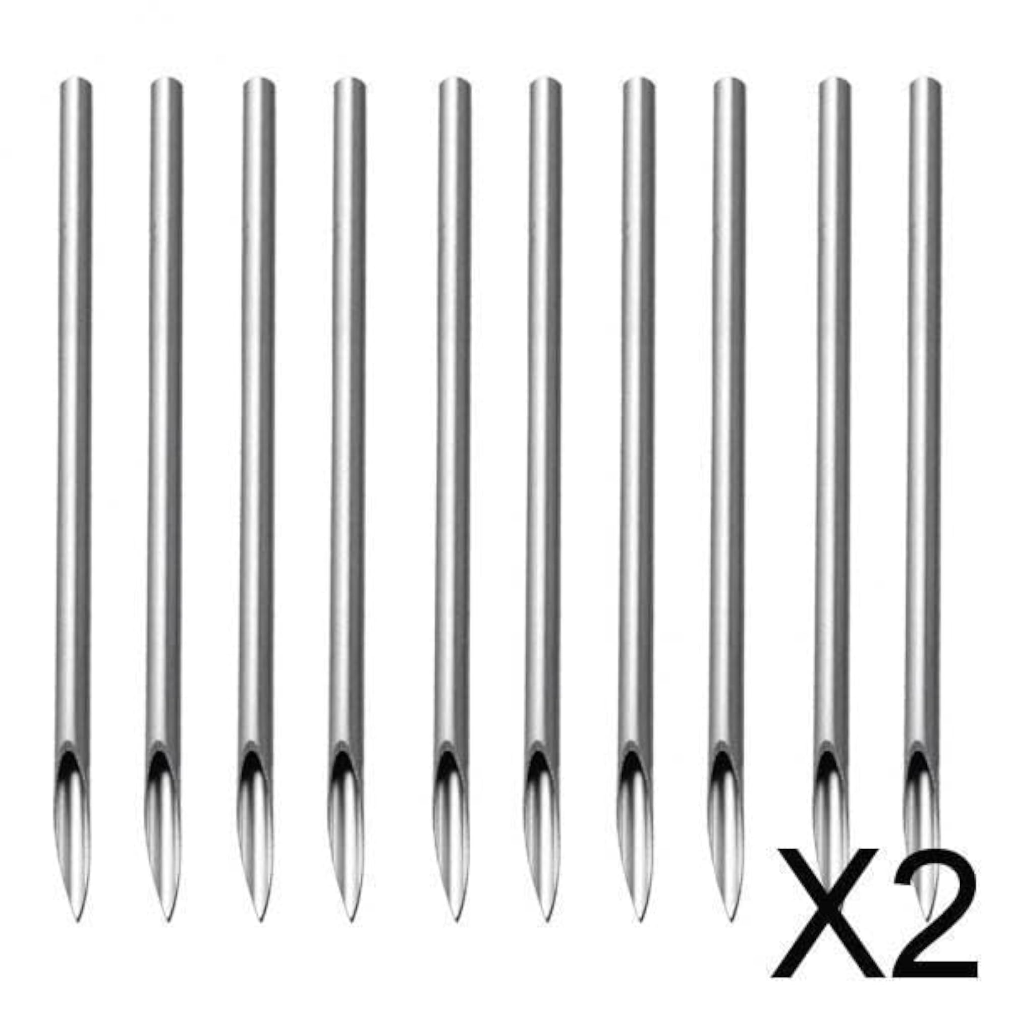 2x10/100 Pieces Sterilized Piercing Needles for Navel Ear Lip