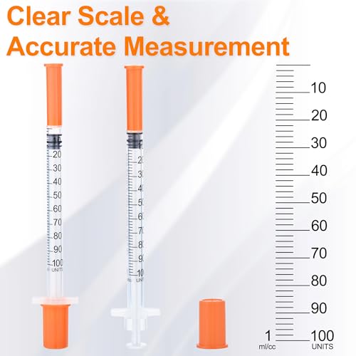 1ml/cc Syringe 27G 5/16 Inch (8mm) Disposable Syringes, Individually Wrapped, Pack of 20 - Thumbnail 4