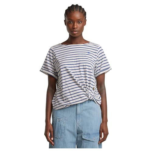 T-shirt rayé G-Star pour femme avec noeud élégant