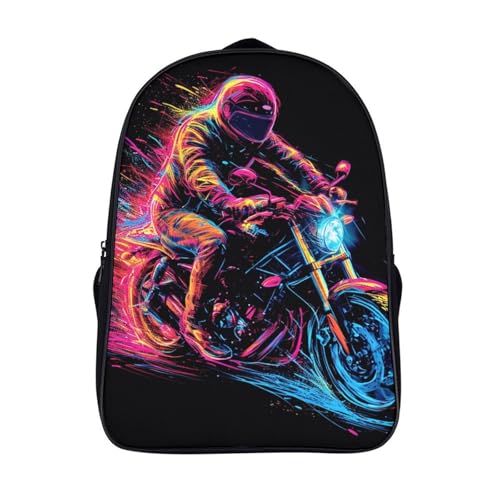 Mochila de dibujos animados de moto 3D bolsa impermeable escolar