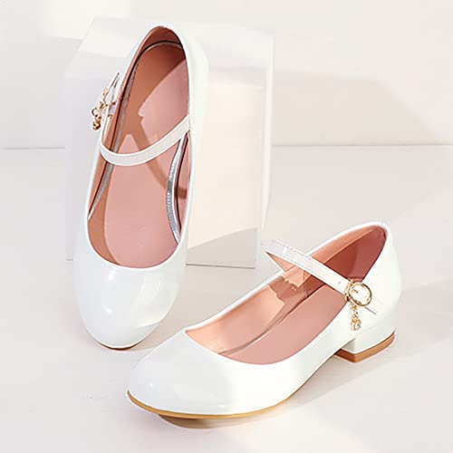 Little/big Kids Girls' Summer Closed Toe 4.5cm Low Heel Solid Color Hook And Loop Princess Sandals for Girls Size 124