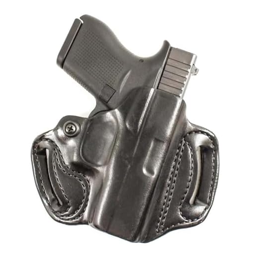 DeSantis Mini Slide Holster, Premium Gun Holster, Made of Premium Saddle Leather, Fits Glock 43, Glock 43X, Glock 48, Adjustable Tension Device, Right-Hand Draw, Black