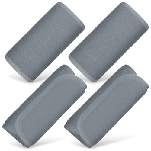 Riakrum 4 Pcs Baby Car Seat Belt Covers for Kids,Light Gray,5.7 X 2.6 Inch