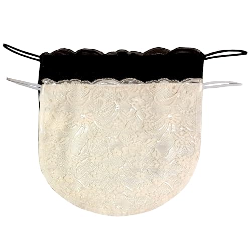 Chemisettes by Anne Modesty Panel Cleavage Cover Lace on Poly Black-Ivory Size E