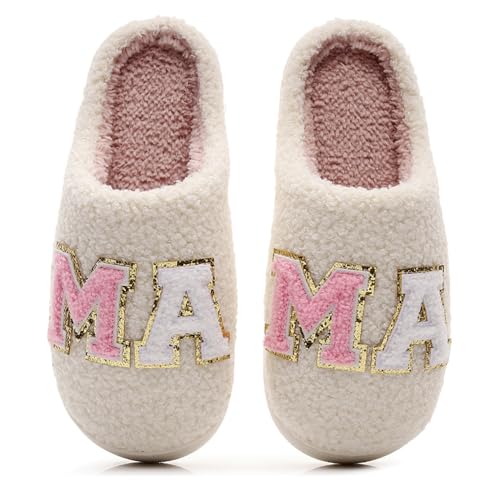 Women House Slippers,Mens Fuzzy Slippers,Casual Slip-on Home Shoes Outdoor Indoor Warm Soft Plush Anti Slip Bedroom Shoes