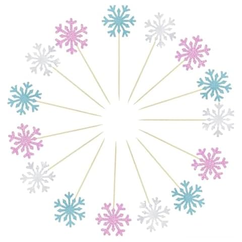 Youery 30 Pcs Frozen Snowflake Cake Decorations Cover