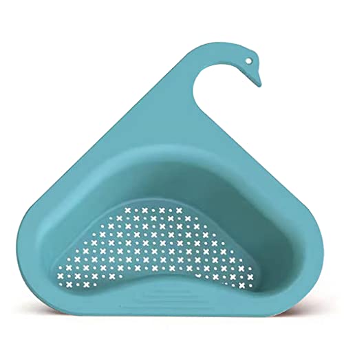 BOKIOESDE Escurridor de fregadero de cocina, soporte para grifo, estante colador, coladores de basura para alimentos y frutas, organización de estantes, Cielo azul