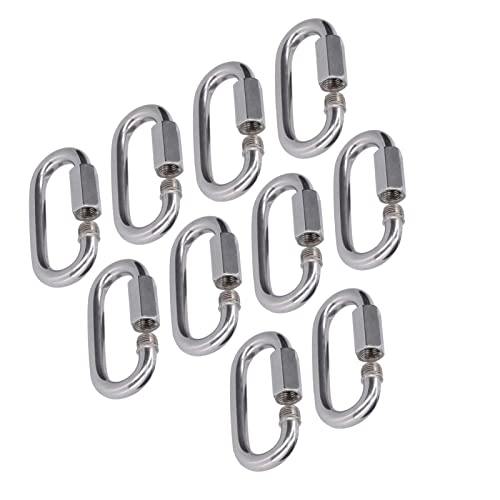 Maglie Rapide in Acciaio Inossidabile 304, 10 Pezzi, Connettore a Vite con Chiusura a Catena, Moschettone M3.5, Resistente alla Ruggine