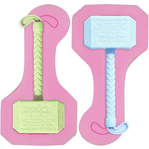 HengKe 2 peças moldes de silicone em forma de martelo para festa de jogo de papel, para pudim, muffi