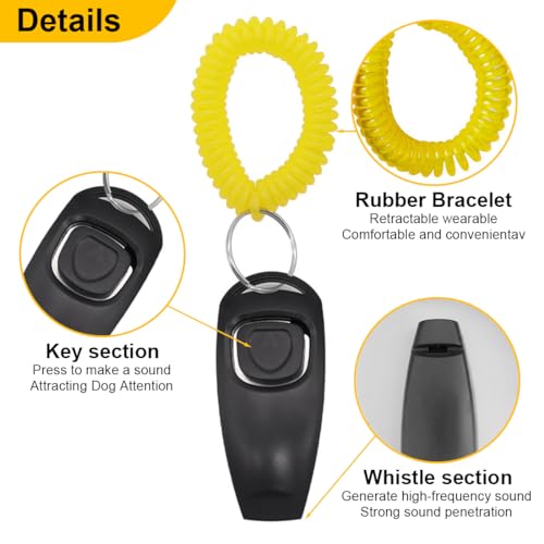AYVRUOP Hundepfeife Rütter Rückruf-Hundepfeifen Hochfrequenz Klicker Hundeklicker Set Clicker Hundetraining Clickertraining, 2 Stück