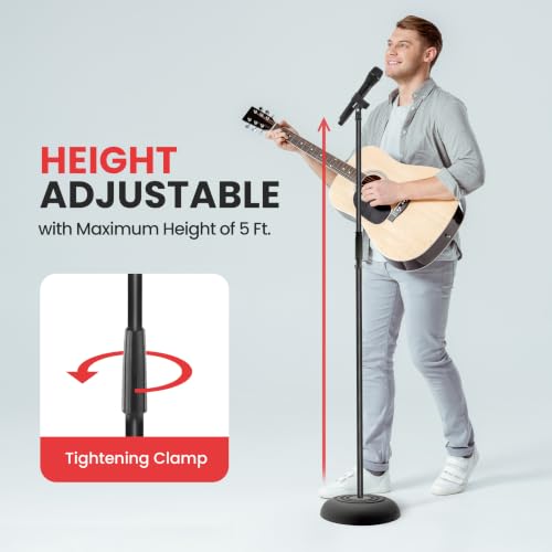 Image of PylePro PMKS5 Compact Base Microphone Stand, Black