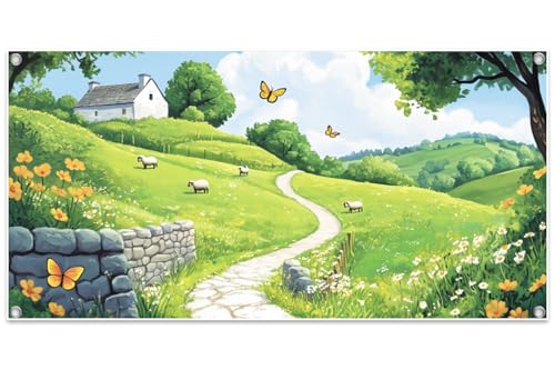 XMJJKUF Emerald VBS 2026 Decorations Backdrop 18x7ft Fabric, Spring Garden