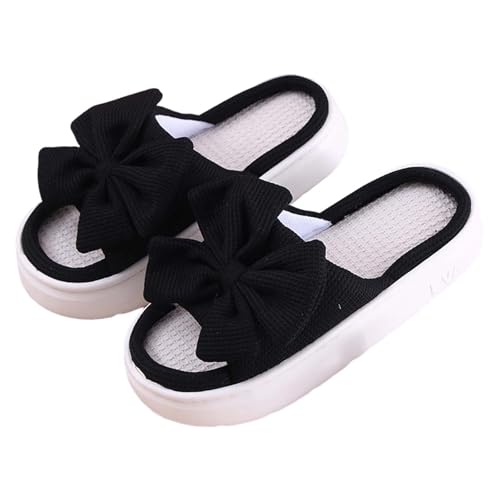 Women's Slippers Cozy Open Toe Thick Soled Bow Slide Casual Shoes For Home Relaxation Comfortable Soft Indoor3