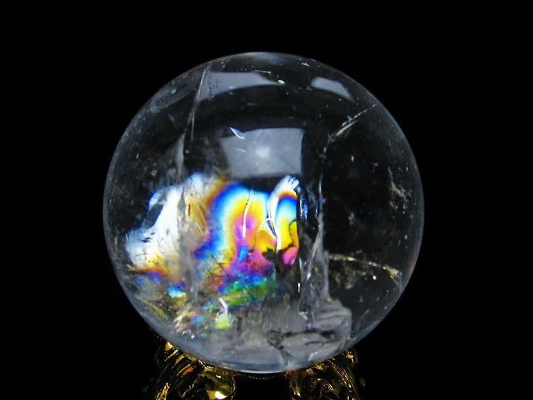 Amazon.co.jp: 【東昇天然石】アイリスクォーツ 水晶 丸玉 虹入り 25mm