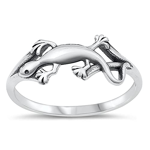 CloseoutWarehouse Sterling Silver Sideways Lizard Ring