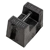 Allpax Blockgewicht 50 kg aus Gusseisen – Prüfgewicht stapelbar & lackiert, mit Griff – Eichgewicht für Waagen, Kalibrierung & Messgeräte – schwarz lackiert