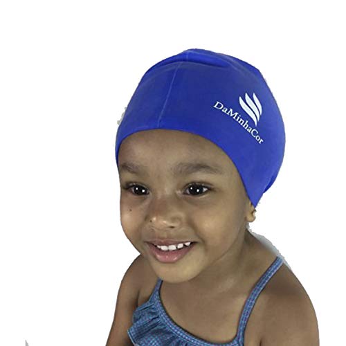 Touca De Natação Hidroginpastica Banho Afro Cabelo Curto ou infantil (Azul)