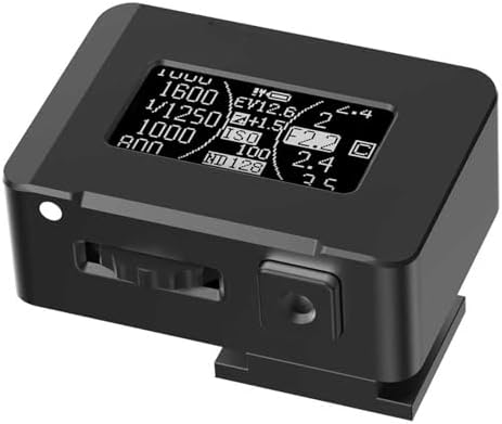 Photography Light Meter with OLED Screen, Adjustable ISO, Aperture & Shutter Speed, 30° Average Metering, Cold Shoe Mount for Vintage Cameras - Silver