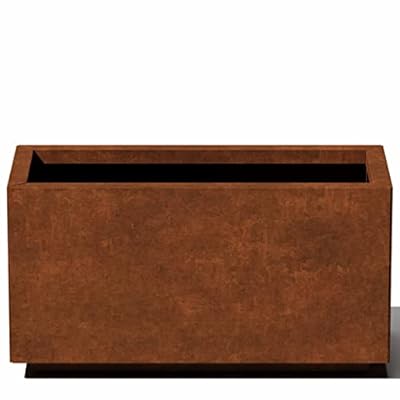Veradek Corten Steel Series Long Box Planter - Large Rectangular Corten Steel Planter | Naturally Rusting Steel for All-Weather Use | Modern Rustic Décor for Flowers, Tall Plants, Shrubs