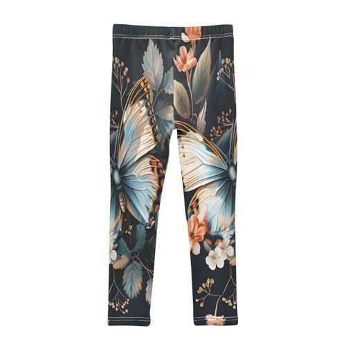 Toddler Girls Leggings Printed Yoga Pants Leggings Colored Butterfly Surrounded Leaves for Kids2