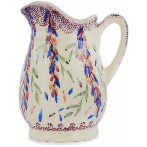 Authentic Polish Pottery Creamer Signature UNIKAT in Lupine Surprise Design Handmade in Boles?awiec Poland by Ceramika Dalia + Certificate of Authenticity