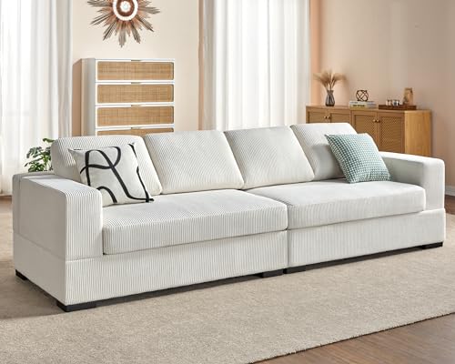 AMERLIFE 114” 4-Seater Sofa, Oversized Rectangular Couch with Wide Armrests,