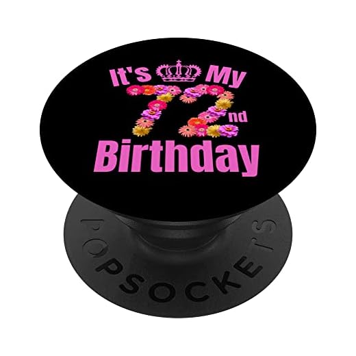 72 Año viejo cumpleaños mujeres flor su 72 cumpleaños PopSockets PopGrip Intercambiable