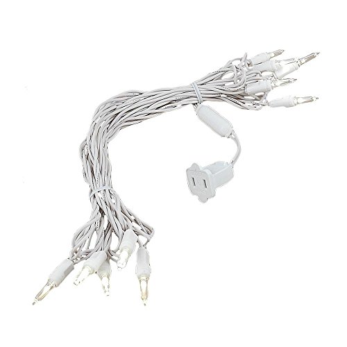 Novelty Lights Vintage Style T5 Warm White LED Christmas Lights, 11 Feet White Wire String of 10 Mini Bulbs, UL Listed Indoor/Outdoor Tree Lighting