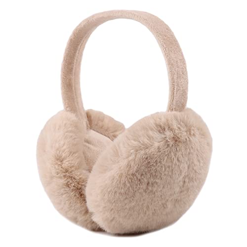 Yuoahcn Women Girls Ear Muffs Fashion Warm Plush Earmuffs Winter Foldable Ear Warmer Windproof Adjustable Earmuff (Khaki) #TOP17