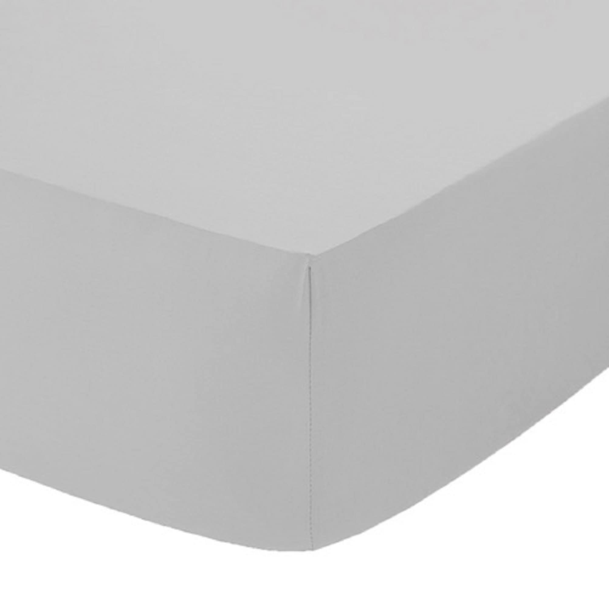 Comfy Nights Extra Deep 40Cm PolyCotton Easy Care Pecale Fitted Sheet Or Pillow Pair (Small Double/4FT, Silver)