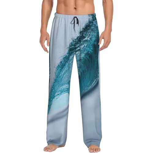 Pantalon de pyjama doux Ocean Green Surf pour homme avec poches pratiques