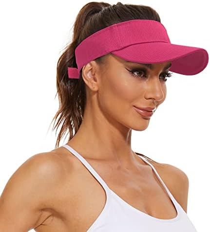 Century Star Visors for Women Mens Sun Visor Hats Outdoor Tennis Running Sports Adjustable Beach Cap Sun Protection Rosy One Size