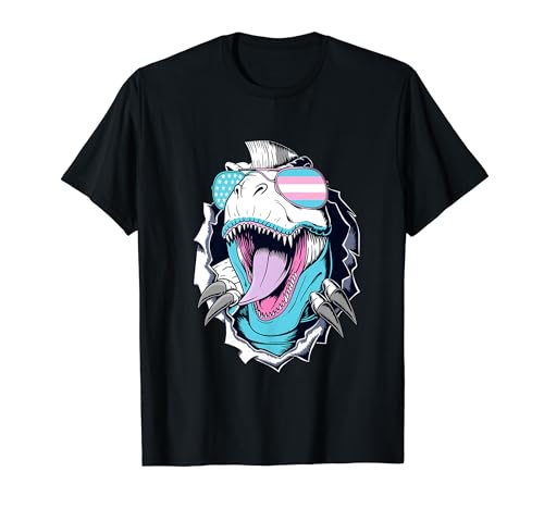Genderfluid Dinosaur LGBT-Q Pride Ally T-Rex Hombres Mujeres Camiseta