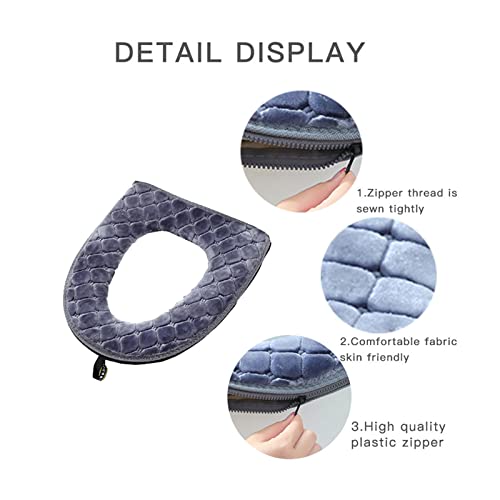 GOOFFY Toilettensitzkissen mit Reißverschluss, Haushalt, Winter, warm, wasserdicht, Badezimmer-Sitzkissen, universell Polster (Color : Red Wine) – Bild 6