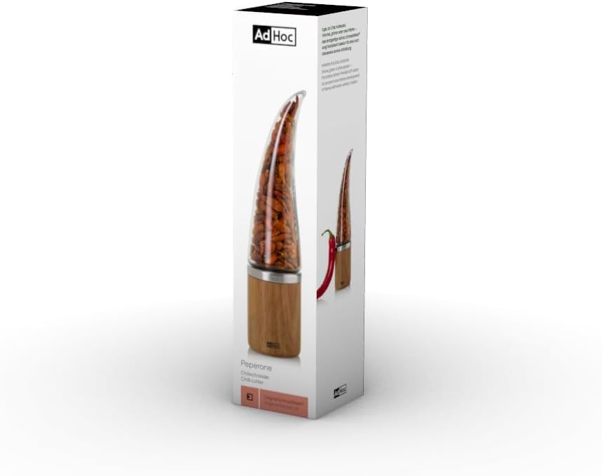 AdHoc Chili Cutter and Spice Grinder - Dried Grinder with Acrylic Body and Stainless Steel Blades - Kitchen Essentials for Healthy Meals - Peperone