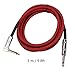 CYTGOUPER Right Angle Guitar Cable, 6.35mm Male Head Coiled Guitar Cable,9.8ft 1/4 Inch Instrument Cable Guitar Amp Cord for Electric Guitar Bass Keyboards Shielded