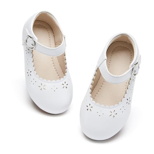 Image of PHIRAMIN Toddler Flower Girl Dress Shoes - Little Girl Mary Janes Flats Wedding