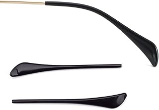 BEHLINE Sunglasses Temple Tips (Ear Socks) Replacement for Sunglass Eyeglasses,Also for Round Metal Temple Leg(Black)