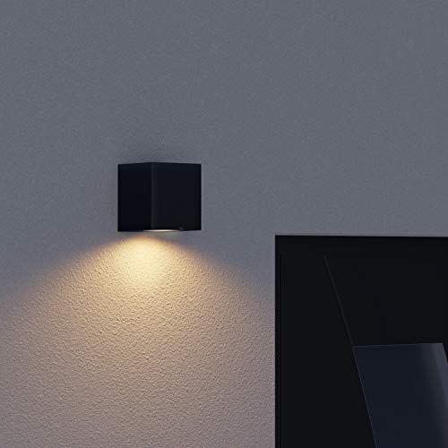 ledscom.de 4 pcs. wall Light ALSE for Outdoors IP54, Downlight, Black matt, Angular, 1x GU10 max. 35W, Square, 4 pieces (pack of 1) - Image 4