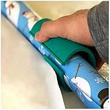Unique Christmas Sliding Wrapping Paper Cutter, Cuts Perfect Line Every Single Time Wrapping Paper Roll Cutter Easy Safe Cutter Tool (Green)