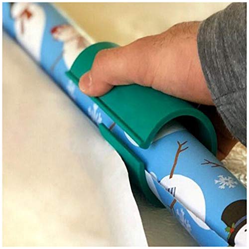 BestLand 0206 Unique Christmas Sliding Wrapping Paper Cutter, Cuts Perfect Line Every Single Time Wrapping Paper Roll Cutter, Green
